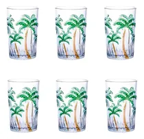 Comprar Jogo Copos Alto Palm Tree 06 Und 350 Ml Suco Água Alto Luxo