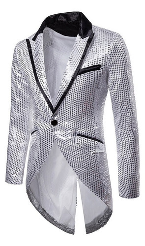 Blazer Hombre Lentejuelas Brillantes Fiesta Ropa Cantant [u]