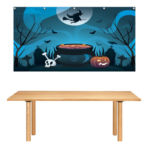 Painel Em Lona Aniversário Festa  Halloween 155x90cm