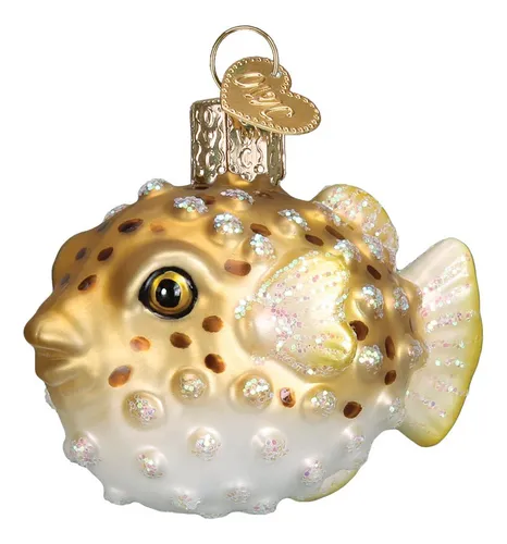Old World Christmas Fish Collection Adornos De Vidrio Sopla. Color Pez Globo