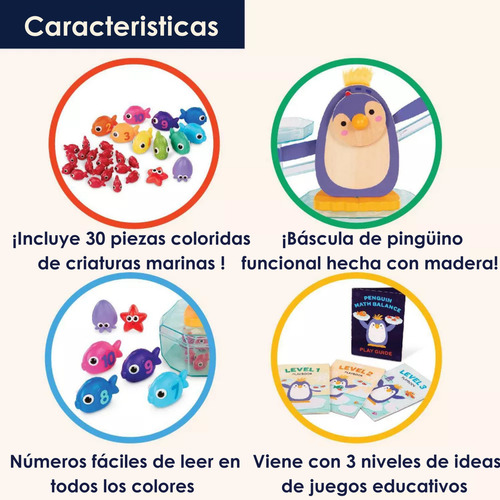 Juego De Mesa Balanza Matemáticas Suma Resta Pingüino Battat
