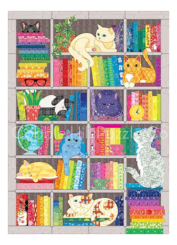 Cobble Hill 1000 Piezas Puzzle - Quilt De Gato Rainbow - Car