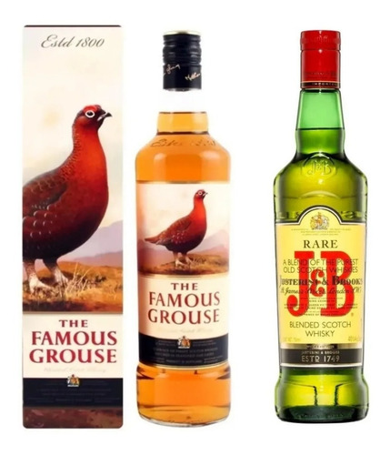 Whisky Famous Grouse + Whisky J & B - Combo X 2 X 750ml.