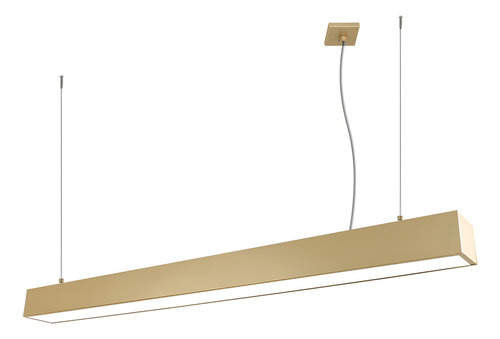 Pendente Retangular 2 Tubular 120cm Alumínio Dourado Pd2103
