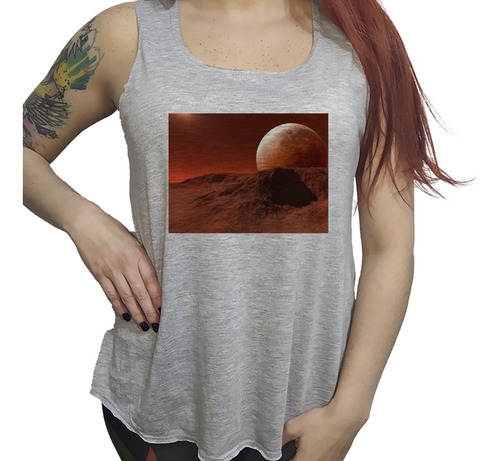 Musculosa Dama Marte Tierra Marron Cielo Rojo Satelite