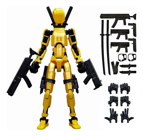 Figura De Acción T13 Dorada Con Accesorios - Lucky 13 Toys