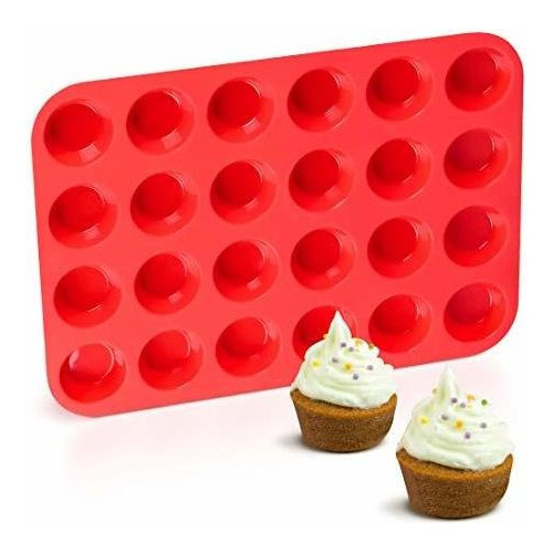 Molde Muffins De Silicona Mini 24 Tazas Molde Cupcakes ...