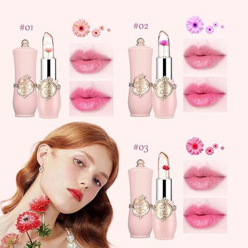 Lápiz Labial Ph Clear Jelly Crystal Con Flor En El Interior