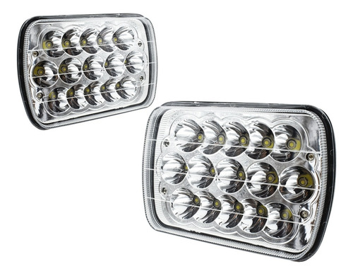 Par Faros 15 Led 5x7 Epistar H4 Rectangular Alta/baja 