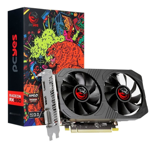 Imagem 4 de 6 de Placa de vídeo AMD Pcyes Radeon RX 500 Series RX 550 PJRX5504GGR5DF 4GB