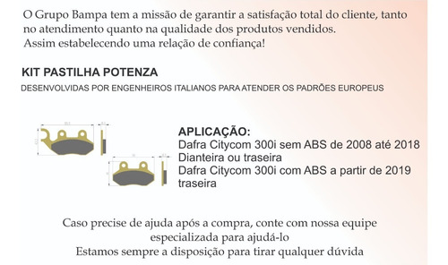 Kit 2un Pastilha Potenza Diant+tras Citycom Ptz264gt