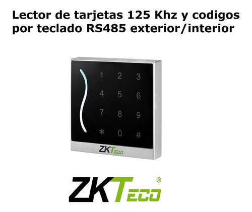 Imagen 3 de 8 de Control Acceso Tarjetas Codigo Proid30 Be-rs Zkteco Exterior