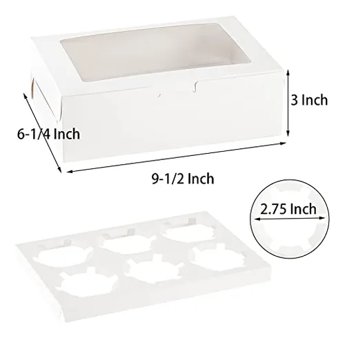 Caja Para Magdalenas Jucoan De Papel Kraft Blanco Con Ventan