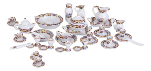 40pcs Mercancías Comedor Flores Placa Porcelana Té En