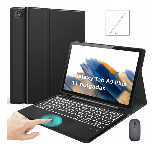 Funda Teclado Táctil +lápiz Y Mouse Para Galaxy Tab A9 Plus 