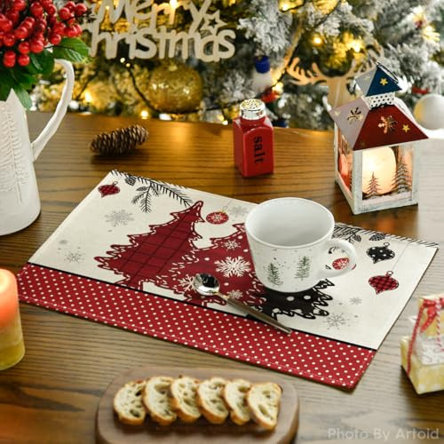 Manteles Individuales De Navidad, Árboles De Pino, Copo De N