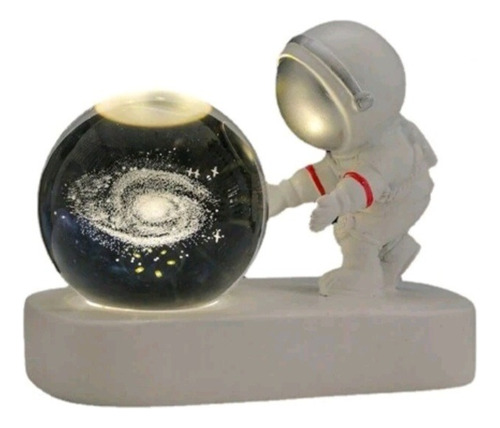 Lámpara 3d Con Diseño De Astronauta Y Esfera De Cristal
