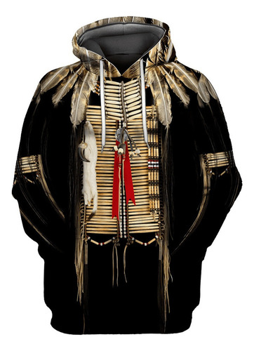 Sudadera Con Capucha 3d Native American Sudadera Con Capucha