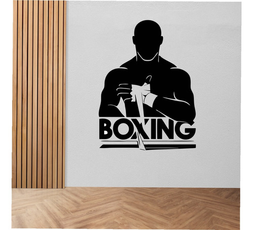 Vinilo Pared Decorativo Gym Boxeo Boxing Hombre 120x90cm