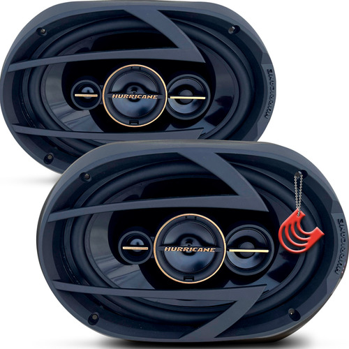 Par Alto Falante 6x9 Automotivo Som 520w Hurricane A69q Cor Preto