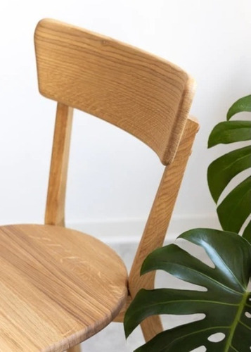 Imagen 4 de 4 de Silla Para Comedor Madera 100% Maciza Roble Ref: Maciza501