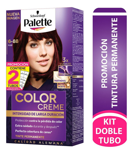 Tinte Palette Color Creme Permanente 6-88 Rubi Dt