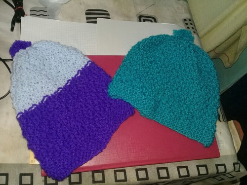 Gorro Lana Colores Tejido  Crochet X 2 Unidades 