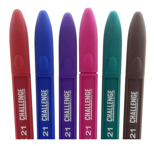 Delineador Marcador Fibra Pincel Ojos 6 Colores Pink 21