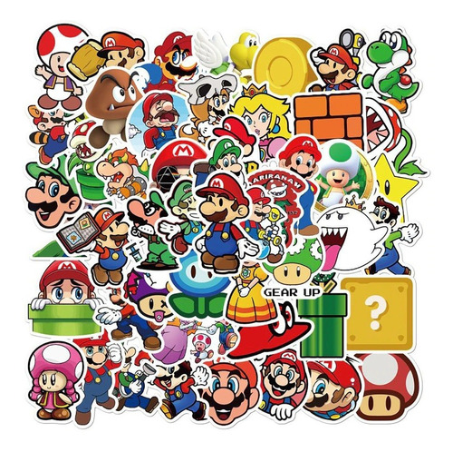 100 Stickers De Mario Bros De Sus Juegos Y Aventuras