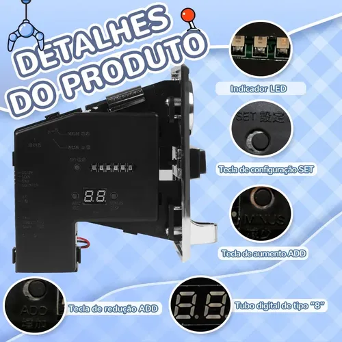 Moedeiro Multimoedas Para Fliperama Arcade Jukebox | Frete grátis