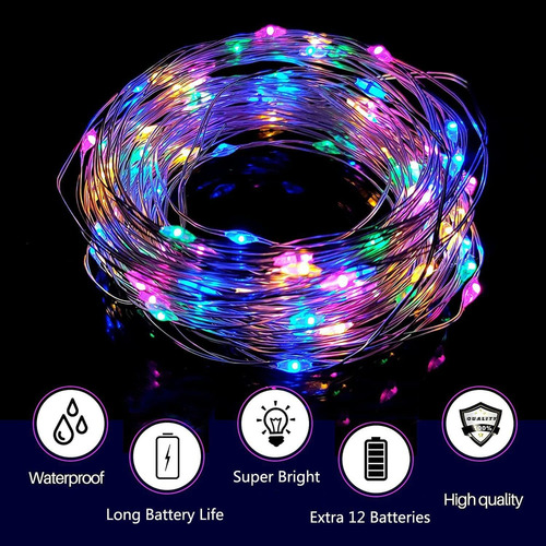40 Luces De Hadas Led De 2 M, Miniluces Navideñas De Cobre