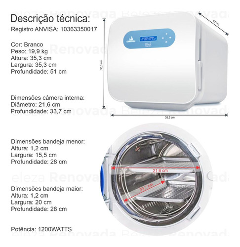 Autoclave Cristofoli 12 L Cd Esterilização + Teste Biologico