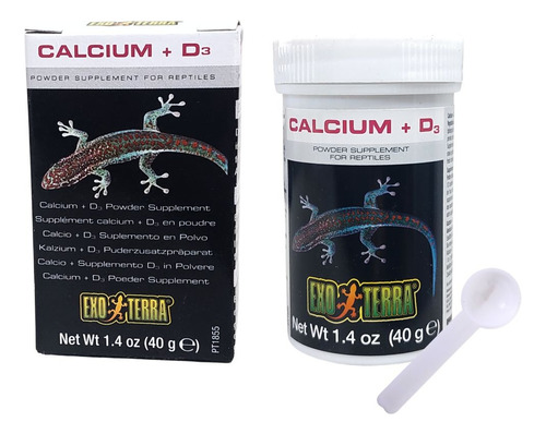 Exo Terra Suplemento Calcio + Vitamina D3 Reptiles/ Fauna