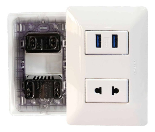 Tomacorriente Mixto Universal + 2 Entradas Usb