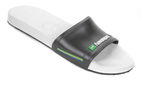 Ojota Chancleta Havaianas Slide Brasil Blanco Negro