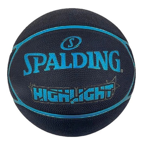 Pelota De Basket Spalding N7 Caucho Riobamba Color Negro/Azul