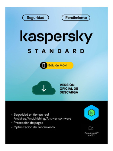 Kaspersky Standard Mobile 3 Dispositivos 1 Año Base