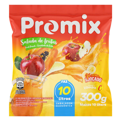 Suco de salada de frutas  Promix em pó sem glúten 300 g 