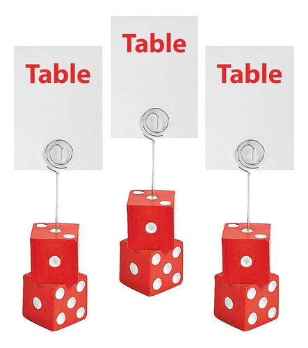 Bunco Dice Table Number Holder Soporte Mesa Dado Rojo  Mesa 