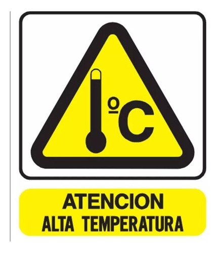 Cartel Atención Alta Temperatura 22x26 Seguridad Industrial