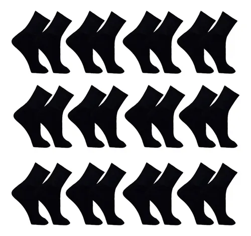 Meia Masculina Sport Cano Alto Liso 12 Pares