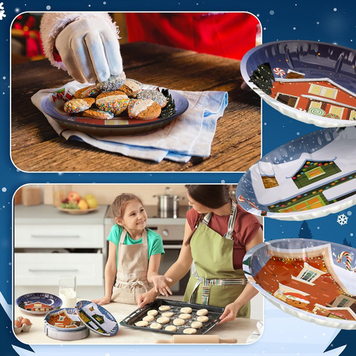 Sliner 12 Pcs Bandeja De Galletas De Navidad Santa Santa Ban