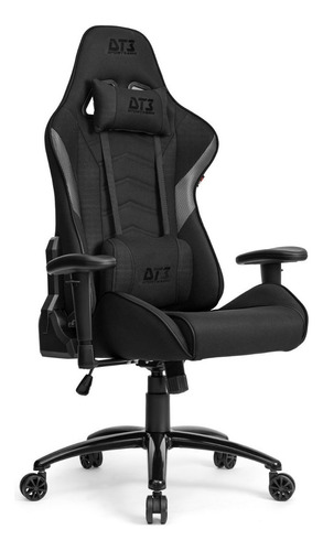 Cadeira de escritório DT3sports Elise fabric gamer ergonômica  preto e cinza com estofado de tecido