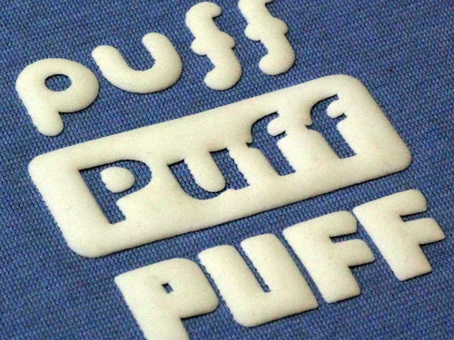Imagen 3 de 6 de Vinilo Textil Pu Flex Puff Blanco Efecto 3d Sef Premium
