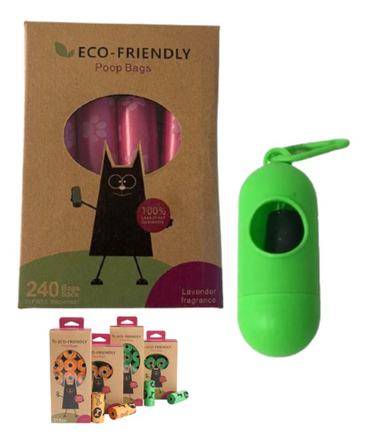 Bolsas Biodegradables Perro Premium + Porta Bolsa De Regalo 