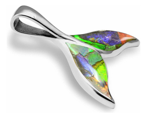 Dije De Cola De Ballena De Plata Esterlina Con Ammolita