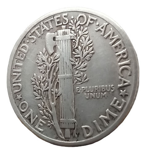 Antigua Moneda De Plata One Dime Usa 1941 Km# 140
