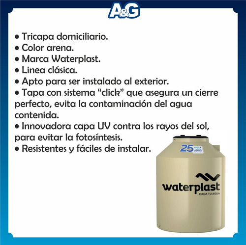Imagen 5 de 5 de Tanque De Agua Waterplast 1000 Tricapa Envio Gratis Caba/gba