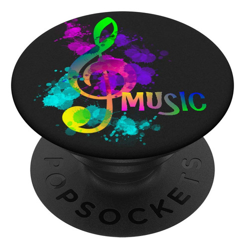 Colorido Musica Clave Sol Nota Musical Popsocket Agarre Para