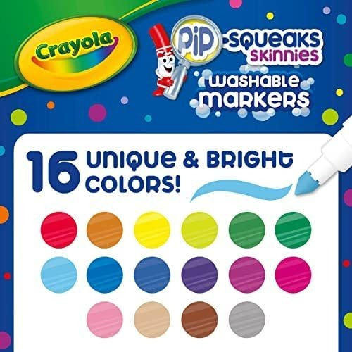 Marcadores Lavables Crayola, Kit Pip Squeaks Skinnies X16u